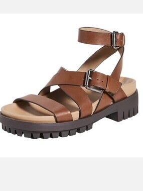 Sam Edelman Eleanora Lug Sole Leather Ankle Strap Sandal Size 6M